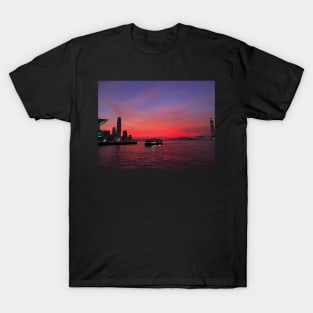 Hong Kong Harbor at sunset T-Shirt